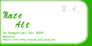 mate alt business card